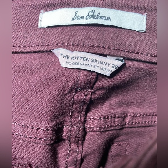 Sam Edelman Denim The Kitten Skinny Jeans Deep Plum - Picture 7 of 7
